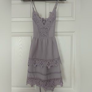 Tobi Purple Tiered Lace Dress